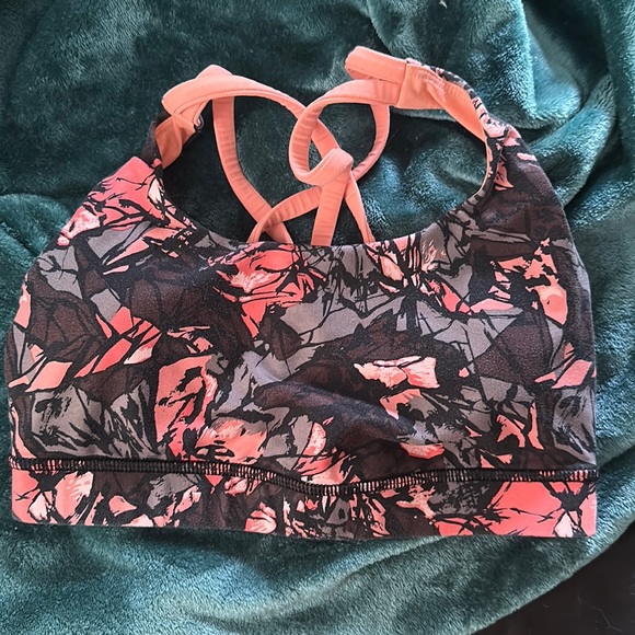 Lululemon Pink/Patterned sports Bra - Picture 3 of 5